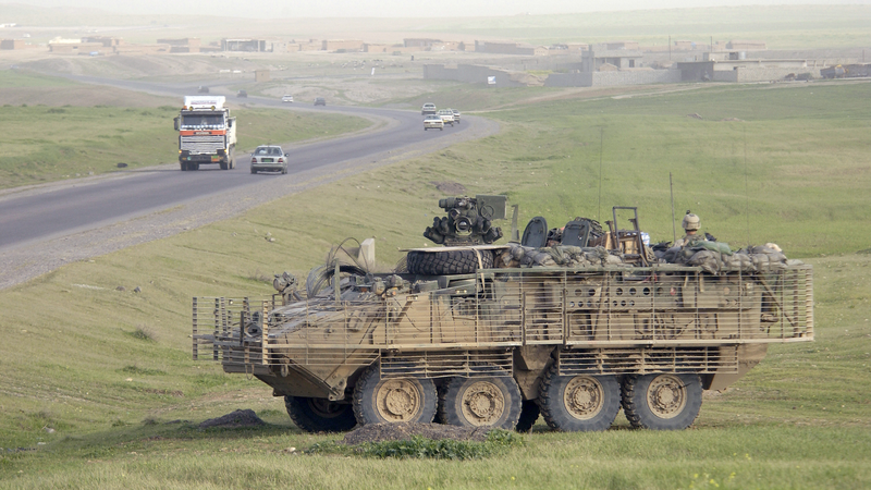 An M1126 Stryker on patrol in Iraq.